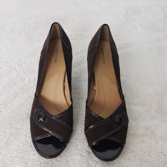 Merona open toe suede heels - Picture 4 of 6